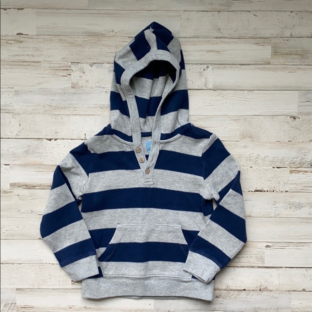 Navy/Gray Striped Hoodie Baby GAP Boy 5T